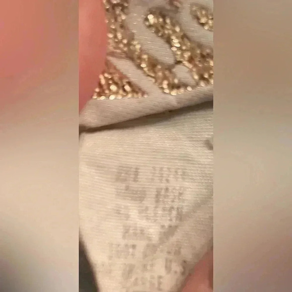 Tia Designs Women's Lightwash Denim Safari Button Up w/ Gold Animal Decals; L - Picture 6 of 11